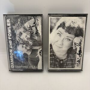 (Lot‎ of 2) Cassette Tapes Damron Fowler SIGNED Texas Nightingale Campfires Calm